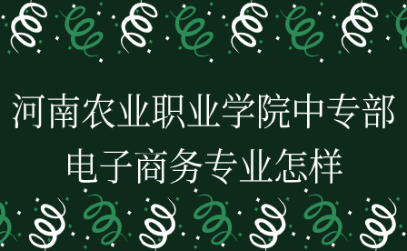 河南農業職業學院中專部電子商務專業怎樣