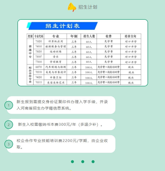 新蔡縣職業(yè)中等專業(yè)學(xué)校招生計(jì)劃